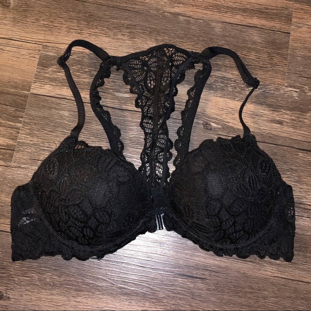 PINK Lace Halter Push-up Bra